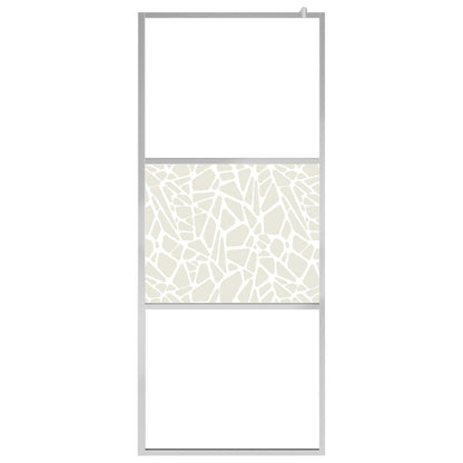 Parete per Doccia Walk-in in Vetro ESG Design Pietra 90x195 cm - homemem39