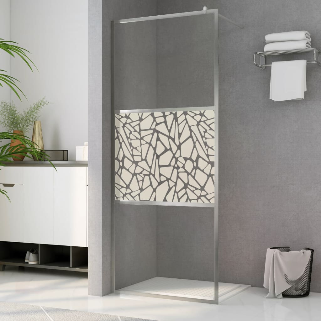 Walk-in Shower Wall in Glass ESG Design Stone 115x195 cm