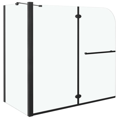 Box Doccia Pieghevole a Libro in ESG 120x68x130 cm Nero | homemem39