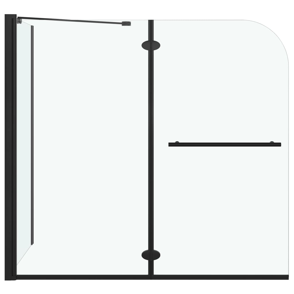 Box Doccia Pieghevole a Libro in ESG 120x68x130 cm Nero | homemem39