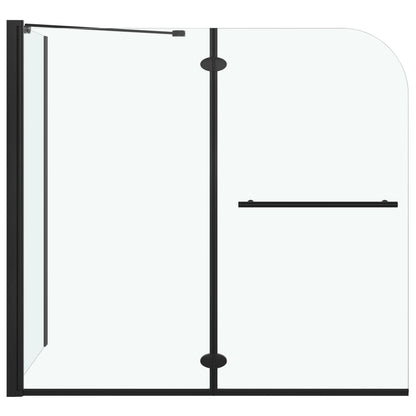 Box Doccia Pieghevole a Libro in ESG 120x68x130 cm Nero | homemem39