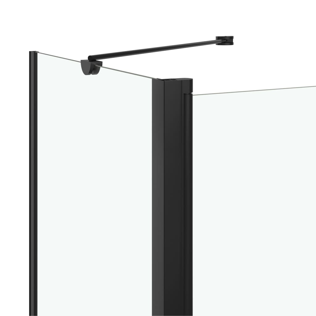 Box Doccia Pieghevole a Libro in ESG 120x68x130 cm Nero | homemem39