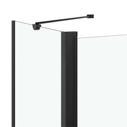 Box Doccia Pieghevole a Libro in ESG 120x68x130 cm Nero | homemem39