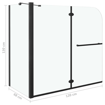 Box Doccia Pieghevole a Libro in ESG 120x68x130 cm Nero | homemem39
