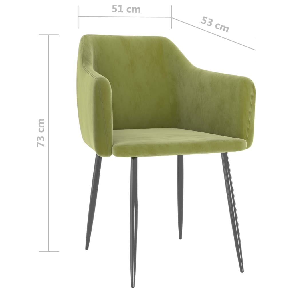 Sedie da Pranzo 2 pz Verde Chiaro in Velluto | homemem39
