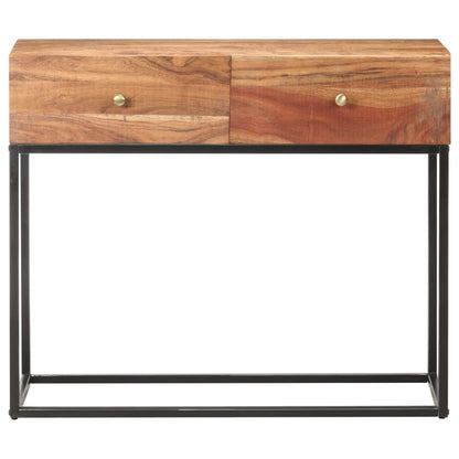 Tavolo Consolle 90x35x75 cm in Legno Grezzo di Acacia