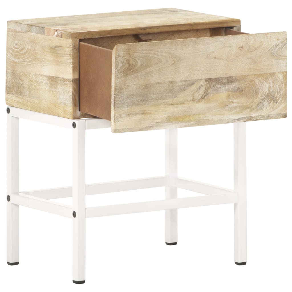 Comodino 40x30x50 cm in Legno Massello di Mango | homemem39