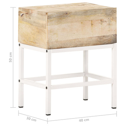 Comodino 40x30x50 cm in Legno Massello di Mango | homemem39