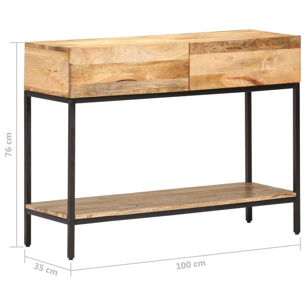 Tavolo Consolle 100x35x76 cm in Legno Massello di Mango