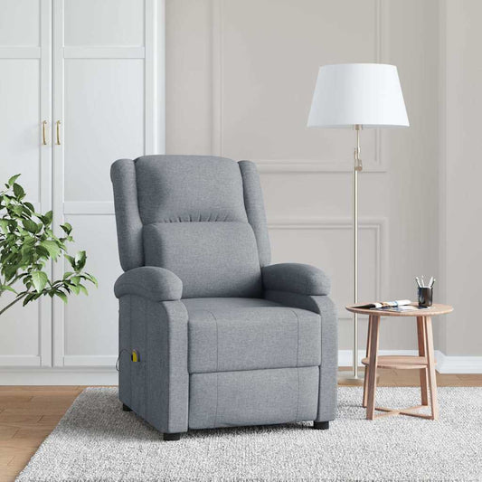 Poltrona Massaggiante in Tessuto Grigio Chiaro | homemem39