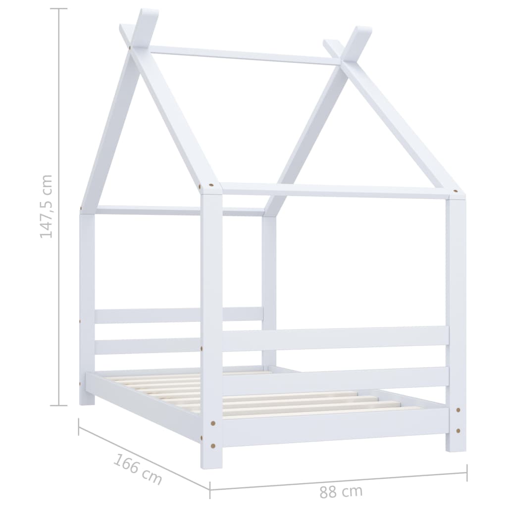 Giroletto per Bambini Bianco in Massello di Pino 80x160 cm | homemem39