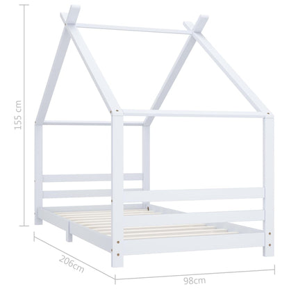 Giroletto per Bambini Bianco in Massello di Pino 90x200 cm | homemem39