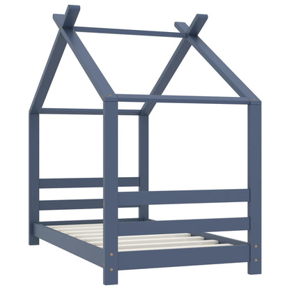 Giroletto per Bambini Grigio in Massello di Pino 70x140 cm | homemem39