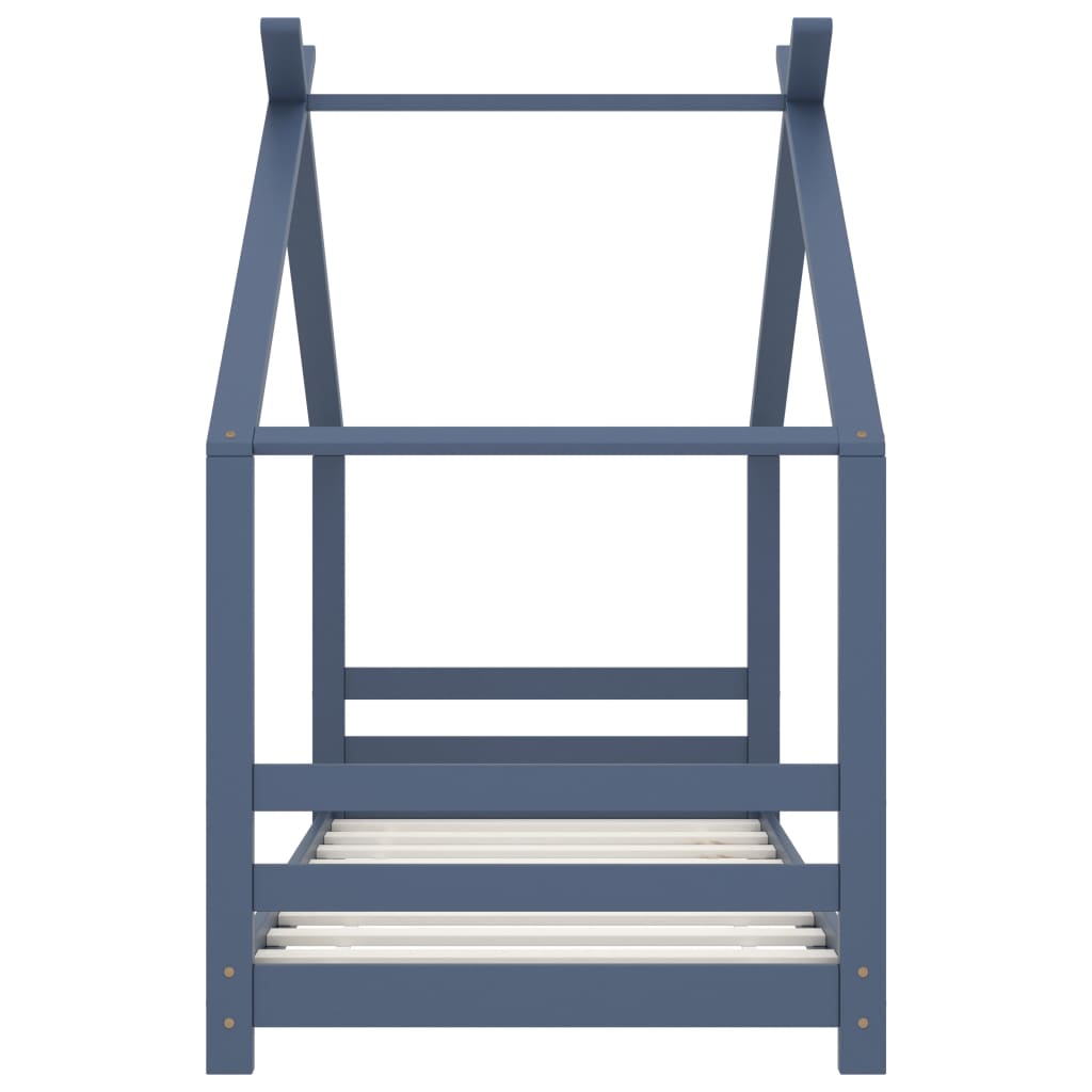 Giroletto per Bambini Grigio in Legno Massello di Pino 80x160cm - homemem39