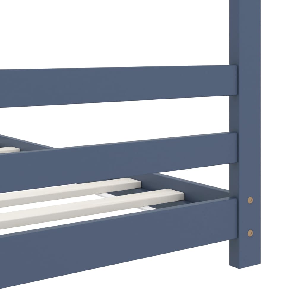 Giroletto per Bambini Grigio in Legno Massello di Pino 80x160cm | homemem39