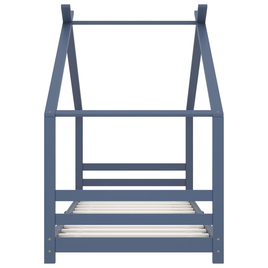 Giroletto per Bambini Grigio in Massello di Pino 90x200 cm - homemem39