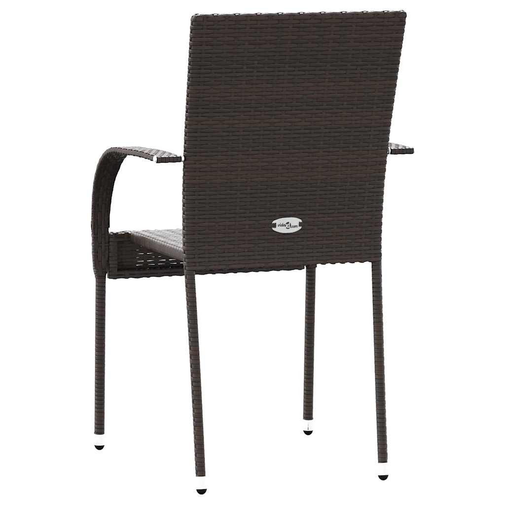 Sedie da Esterno Impilabili 4 pz in Polyrattan Marrone - homemem39