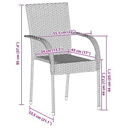 Sedie da Esterno Impilabili 4 pz Grigie in Polyrattan - homemem39