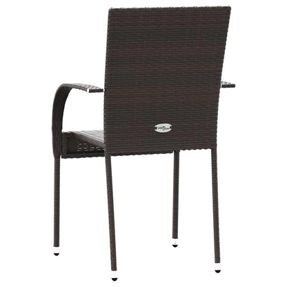 Sedie da Esterno Impilabili 6 pz in Polyrattan Marrone - homemem39