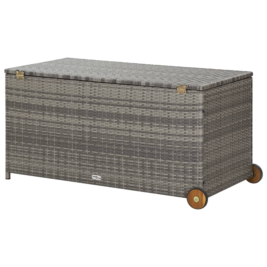 Contenitore da Giardino Grigio Chiaro 120x65x61 cm Polyrattan - homemem39