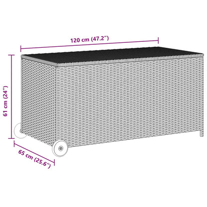 Contenitore da Giardino Grigio Chiaro 120x65x61 cm Polyrattan - homemem39