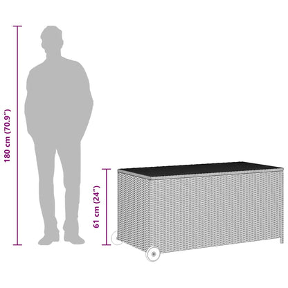 Contenitore da Giardino Grigio Chiaro 120x65x61 cm Polyrattan - homemem39