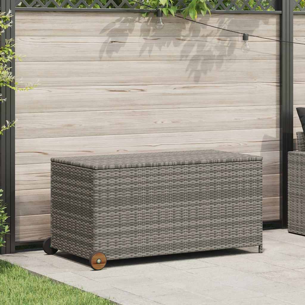 Contenitore da Giardino Grigio Chiaro 120x65x61 cm Polyrattan - homemem39