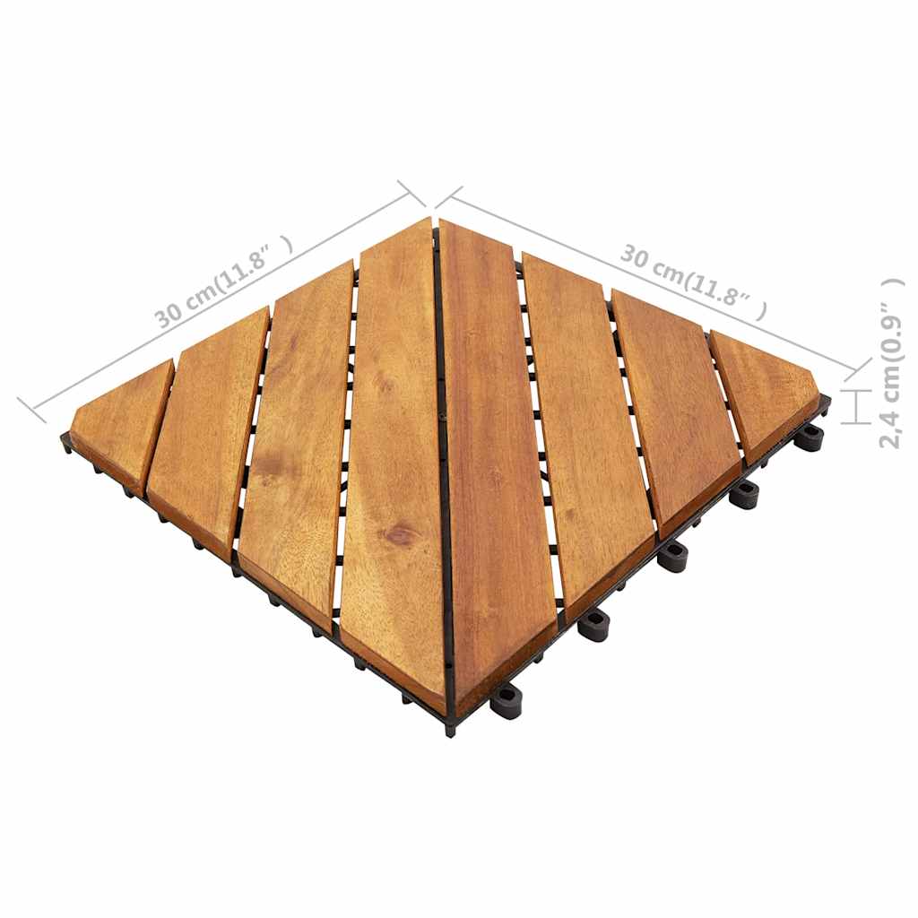 Piastrelle Esterni 10 pz 30x30 cm in Legno Massello di Acacia - homemem39