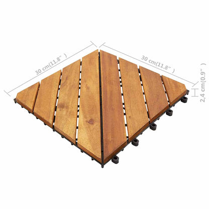 Piastrelle Esterni 10 pz 30x30 cm in Legno Massello di Acacia - homemem39