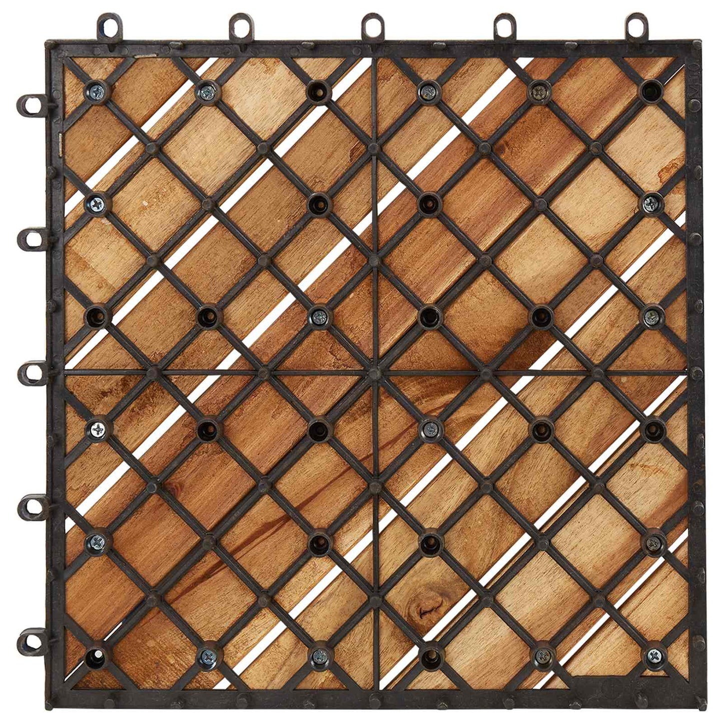 Piastrella per Decking 10 pcs Marrone 30 x 30 cm