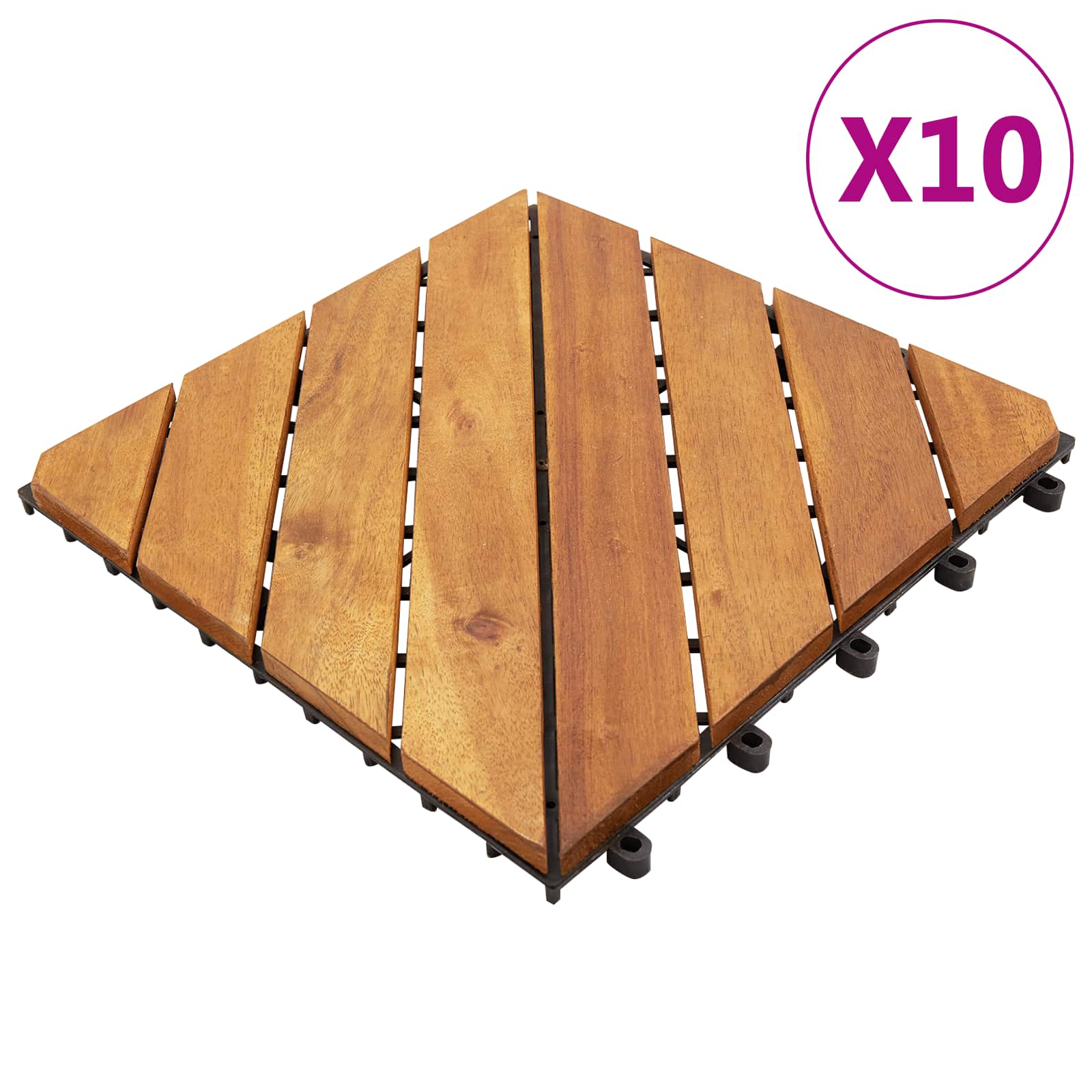 Piastrella per Decking 10 pcs Marrone 30 x 30 cm | homemem39