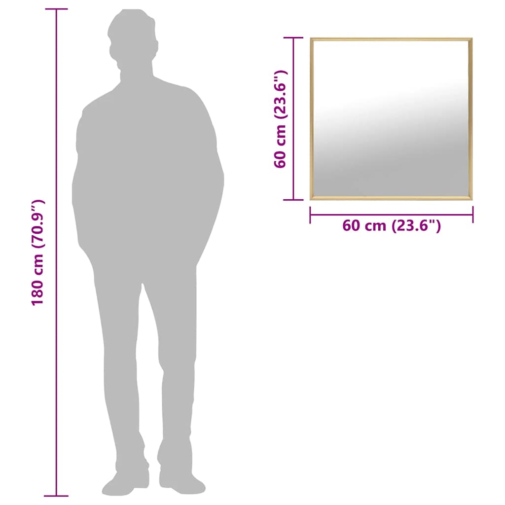 Specchio Dorato 60x60 cm