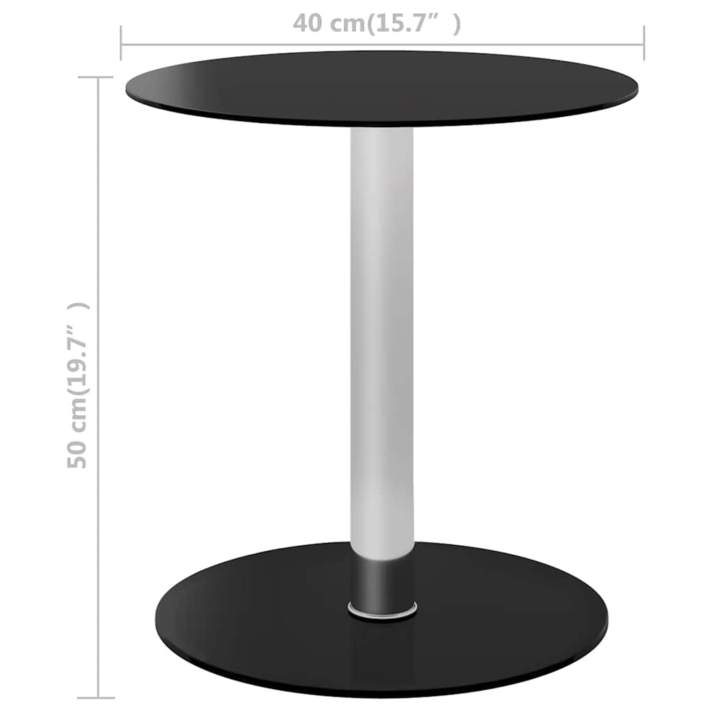 Tavolino da Salotto Nero 40 cm in Vetro Temperato | homemem39