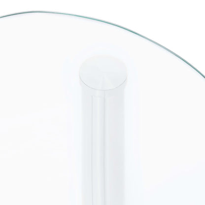 Tavolino a 2 Livelli Trasparente 38x38x50 cm in Vetro Temperato - homemem39