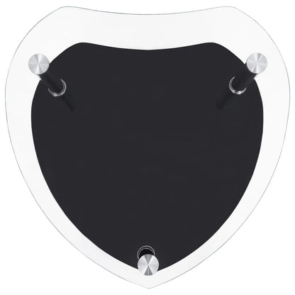 Tavolino 2 Livelli Trasparente Nero 38x38x50 cm Vetro Temperato - homemem39