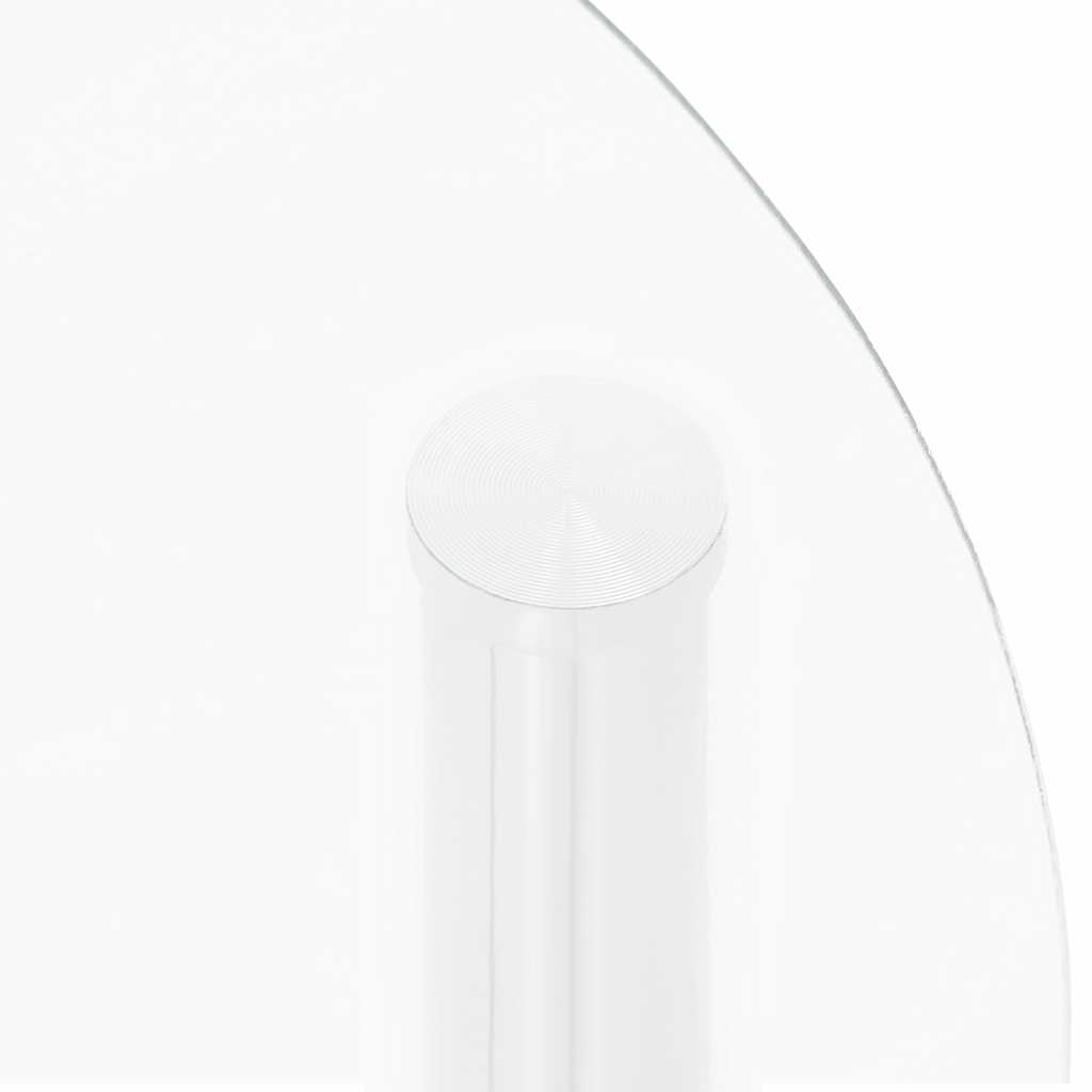 Tavolino a 2 Livelli Trasparente 38 cm in Vetro Temperato