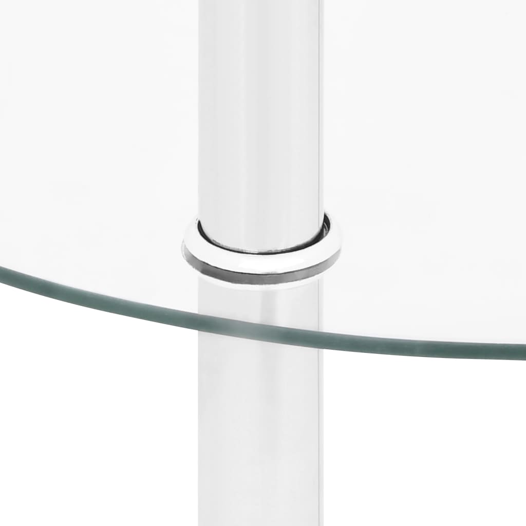 Tavolino a 2 Livelli Trasparente 38 cm in Vetro Temperato | homemem39