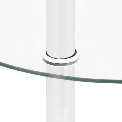 Tavolino a 2 Livelli Trasparente 38 cm in Vetro Temperato | homemem39