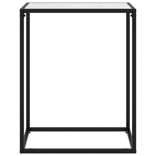 Tavolo Consolle Bianco 60x35x75 cm in Vetro Temperato - homemem39