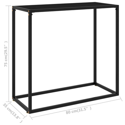 Tavolo Consolle Nero 80x35x75 cm in Vetro Temperato | homemem39