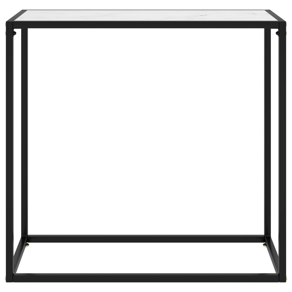 Tavolo Consolle Bianco 80x35x75 cm in Vetro Temperato | homemem39