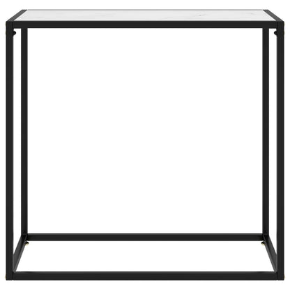 Tavolo Consolle Bianco 80x35x75 cm in Vetro Temperato | homemem39