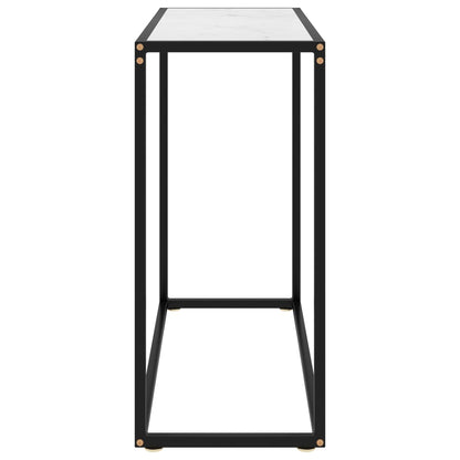 Tavolo Consolle Bianco 80x35x75 cm in Vetro Temperato | homemem39