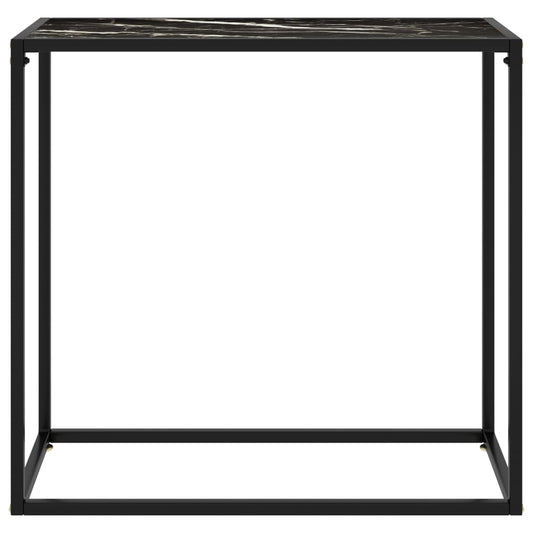 Tavolo Consolle Nero 80x35x75 cm in Vetro Temperato - homemem39