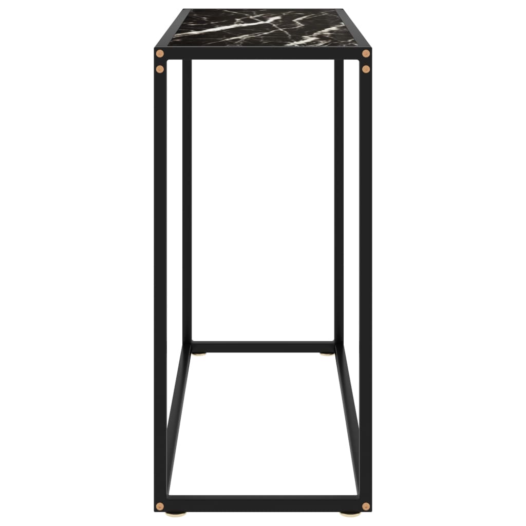 Tavolo Consolle Nero 80x35x75 cm in Vetro Temperato | homemem39