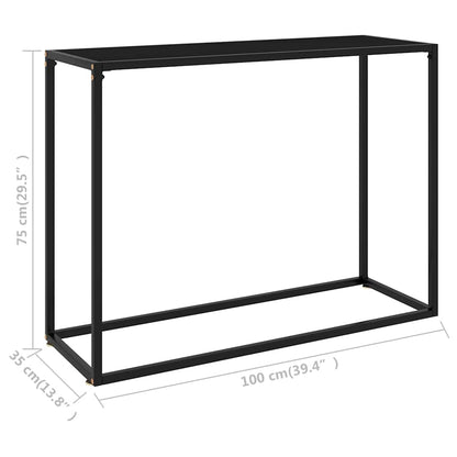 Tavolo Consolle Nero 100x35x75 cm in Vetro Temperato | homemem39