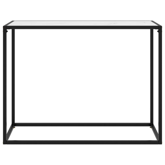 Tavolo Consolle Bianco 100x35x75 cm in Vetro Temperato - homemem39