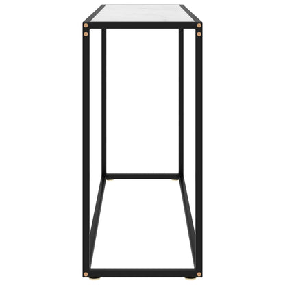 Tavolo Consolle Bianco 100x35x75 cm in Vetro Temperato - homemem39