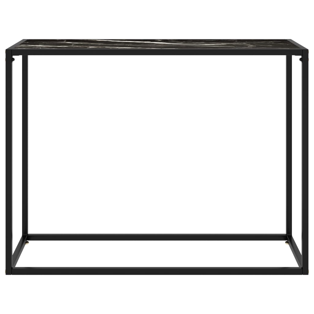 Tavolo Consolle Nero 100x35x75 cm in Vetro Temperato | homemem39