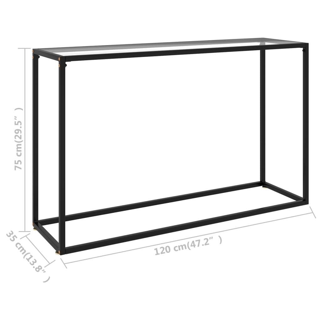 Tavolo Consolle Trasparente 120x35x75 cm in Vetro Temperato - homemem39